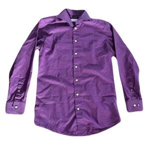 Eton 15 1/2 x 22 Pink Check Pattern Slim Fit Dress Shirt
